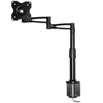 MOOL Single Desk Mount Arm Stand Bracket for 10-25 inch LED LCD Monitor Load Capacity up to 10KG, Max VESA 100x75, Metal, Black