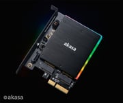 Akasa AK-PCCM2P-03 M.2 PCIe SSD and M.2 SATA SSD Card with RGB LED and Heatsink