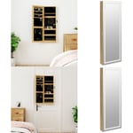 Armoire à bijoux avec miroir et éclairage led mural - armoire à bijoux miroir - armoires à bijoux miroir - Home & Living - Brun