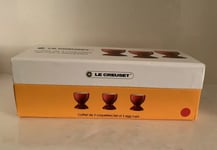 Le Creuset Set of 3 Egg Cups in Red /Cerise/Gift -(BNIB)