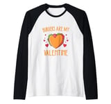 funny Burgers are My Valentine, Bun Lover Valentine's Day Raglan Baseball Tee