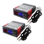 2x Stc-3008 Dubbel Digital Inkubator Termostat Display Temperaturregulator 12v