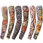 6 st Art Arm Fake Tattoo Sleeves Cover för Unisex Party Cool Man Woman Fashion Tattoos & Body Art Tillfällig Vattentät