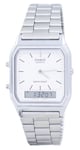 Casio Vintage White Alarm Stopwatch Calendar Dual Time AQ-230A-7DMQ Mens Watch