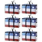 TAILI Sacs de Déménagement Extra-Larges Transparent, 6 PCS Sac Demenagement Robustes avec Couvercle et Fenêtre,Housse Rangement pour Vêtements,Literie, Couette,Alternative aux Moving Boxes