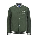 JACK&JONES JUNIOR Jjwarrior College Bomber JNR Jacket, Mountain View/Détails : Logo Blanc + Bande rayée, 16 Ans Garçon