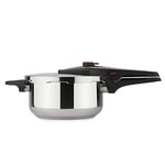 BOJ 04010404 Lightning Quick Cooker 1MM Thickness of 6 LITERS. 2 Pressure Levels. Suitable for All Types of fire. Stainless Steel Basket (4L - Ø 22 cm)
