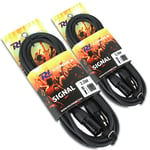 2x Heavy Duty XLR Male To XLR Female Connector Microphone Audio Cables Leads 3m