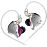 KINBOOFI Écouteurs Intra-Auriculaires KZ ZS10 Pro avec 5 conducteurs 4BA 1DD avec câble 0,75 mm détachable à 2 Broches, pour Musicien, Chanteur et Batteur (Violet, sans Micro)