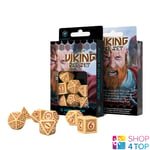 VIKING Dé Set Beige Bugrundy Valhalla Jeu de Rôle Jeux Q-Workshop Mdn RPG Neuf