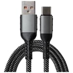 Maplin USB C to USB-A 2.0 Braided Cable, 1m, Charging and Syncing, for Apple MacBook, iPad Pro, iPad Air, Samsung Galaxy phones, Microsoft Surface, Google Pixel, Honor and more