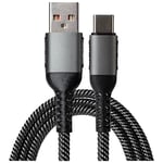 Maplin Fast Charging USB C to USB-A 2.0 Braided Cable, 1m, Charging and Syncing, for Apple MacBook, iPad Pro, iPad Air, Samsung Galaxy phones, Microsoft Surface, Google Pixel, Honor and more