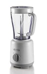 Ariete Blender Breakfast 586, Blender Électrique avec 4 Lames en Acier Inoxydable, 2 Vitesses + Fonction Pulse, Pieds Antidérapants, Couvercle Supérieur, Capacité de 1,5 L, 500W, Blanc