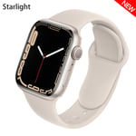 Silikonrem för Apple Watch Band 44mm 40mm 38mm 42Mm Correa Iwatch Serie Se 6 5 4 3 Armband Apple Watch Series 7 45mm 41mm Starlight 42 44 45 mm S-M