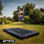 BERG Trampoline Favorit InGround 430 grå Med sikkerhetsnett Comfort