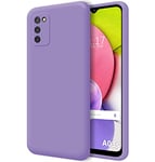 Tumundosmartphone Coque Silicone Liquide Ultra Douce pour Samsung Galaxy A03s Couleur - Violet