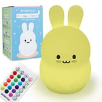 BONNYCO Light Kids with Remote & Touch Control 16 Colours Night Lights Rabbit Baby Night Light with Timer | Kids Night Light Silicone 100% BPA Free | Kids Lamp Cute Gifts for Girls and Boys