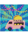 16 st. Servetter med Tacobuss 33x33 cm - Let's Party