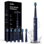 SEJOY Sonic Electric Toothbrush 3 Modes Timer Rechargeable with 7 Brush Heads