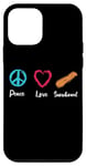 Coque pour iPhone 12 mini Peace Love Snowboard Snowboarder Sports extrêmes