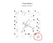 Wheel Assembly 18″ – Thule Glide 2 - Høyre