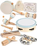 Instrument de Musique Bebe Jouet Bebe Instrument de Musique Enfant Maracas Bébé Tambour Enfant Montessori Jouet en Bois Cadeau Enfant 3 4 5 Ans