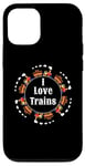 Coque pour iPhone 12/12 Pro I Love Trains Train Track Jouet électrique Train Train Tee