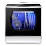 AIRMSEN Mini Table Top Dishwasher - Upgraded 6 Programs Portable Countertop Dishwasher No Plumbing with 2 Water Supply Modes for Kitchen Apartment Outdoor - with Baby Care Mode