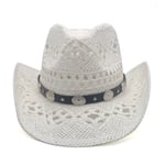 Miehet Naiset Olki Western Cowboy Hatut Leveälieriset aurinkohattu Summer Caps Sombrero Travel Sunbonnet Street Style Beach Koko US 7 1 4 UK L