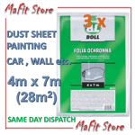 3x  Dust sheets 4 x 7m for Painting Decorating & protecting items cars van BOLL