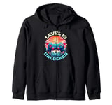 13 Year Old 13th Birthday Gift Level 13 Unlocked Gamer Zip Hoodie