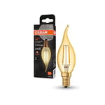 OSRAM Vintage 1906® Classic Ba Fil LED lampe, E14, Candt avec pointe incurvée, or, 2,5 W, 220lm, 2400k, couleur de confort blanc chaud, consommation très faible d'énergie, durée de vie longue durée