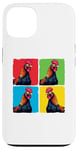 iPhone 13 Colorful Cool Chicken Art, Crazy Chicken Rooster Family Case