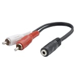 ERARD 1583 Adaptateur Jack 3.5mm filaires - 2 RCA Mâle / Jack 3.5 mm Femelle 20 cm