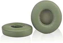 Aiivioll Earpads Replacement Ear Pads Protein PU Leather Ear Cushion Compatible with Beats Solo3 Wireless by Dr. Dre Solo 2.0 Solo3 Wireless On-Ear Headphones (Grass green)