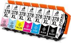 378XL Cartouches d'encre Multipack pour Epson 378 378XL Cartouches d'encre compatibles avec Les Cartouches d'encre d'imprimante Epson XP-8700 XP-8600 XP-8500 XP-8605 XP8500 XP8600 XP8605 XP-(Q1569)