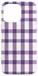 iPhone 15 Pro Max Purple White Checkered Plaid Flannel Gingham Pattern Checker Case