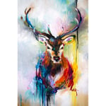5D DIY Diamond Painting Full Drill Cross Stitch Kit，Embroidery Cross Stitch Arts，Diamond Painting for Adults Oil Painting Color Deer，Diamond Arts Craft for Home Wall Decor(30x40cm)