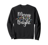 Merry And Bright Christmas Lights Family Pajama Xmas Holiday Sweatshirt