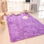 (Purppura-60X120cm (23,6x47,2in)Pitkät pehmoiset pehmeät matot lastenhuoneeseen Pörröinen matto Violetti lastenhuoneen leikkialueen matto Kodinsisustus Lapset Tytöt karvainen matto Parvekematto