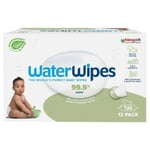 WaterWipes Baby Wipes Sensitive Weaning Plastic Free Wipes - 12 x 60 per pack