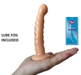 Anal Dildo 6.5 Inch FLESH Prostate Stimulation Ribbed Dildo with Suction Base