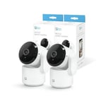 Garza Smart - Pack 2 Caméra de Surveillance WiFi IP Intelligente Intérieure 360º 2,4 GHz, 1080 HD, Vision Nocturne, Détection de Mouvement, Mode Confidentialité, Télécommande par App.