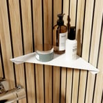 Etagère de douche à coller, tablette de douche murale 22,5 x 9,5 x 22,5 cm, Blanc mat