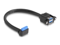 DELOCK – Cable USB 5 Gbps pin header fem. 90° angled to 2 x USB 5 Gbps Type-A fem. built-in 50 cm