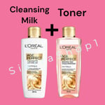 Loreal Age Perfect Mature Skin Face Refreshing Toner +Face Cleansing Milk 1 Each