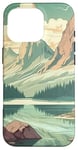 Coque pour iPhone 16 Pro Rocky Mountain Lake Vintage Paysage graphique