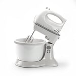 STATUS Pittsburgh 5 Speed Hand Mixer | Electric Turbo Hand Held Mixer and Bowl | White | PITTSBURGH1PKB2