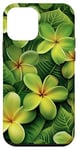 iPhone 12 mini Green Frangipani Flowers Plumeria Flower Pretty Garden Case