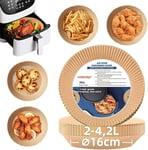 HONYAO Papier Cuisson Air Fryer 100 Pièces, 16 cm Rond Papier Sulfurisé pour Friteuse a Air 2-4,2 L, Airfryer Parchemin Accessoires compatible avec Cosori Philips Cecotec Friteuse Sans Huile